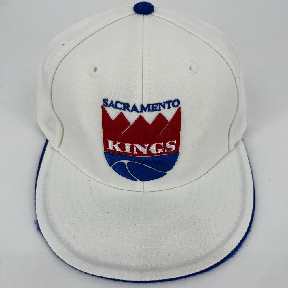 Reebok Sacramento Kings Hardwood Classics Hat White Blue NBA Size 7 1/2
